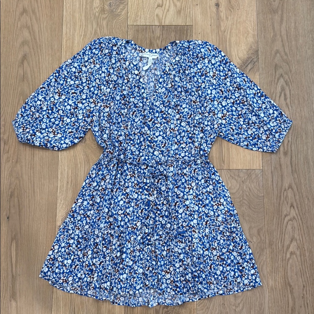 Floral Blue and Maroon Women’s Dress from Apiece Apart sz L